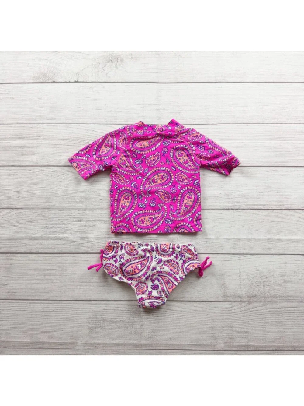 Carter's Paisley Print Two Piece Rash Guard Set Swimwear 12-18 Months